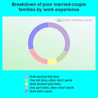 Breakdown of poor married-couple families by work experience